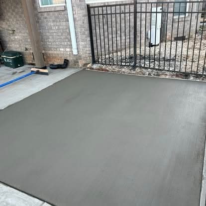 Newly poured Patio Repair in Apex, NC (Wake County) by Local Concrete Contractor — 4000 PSI mix, double-mat #4 rebar, broom-finish surface, 28-day full cure.