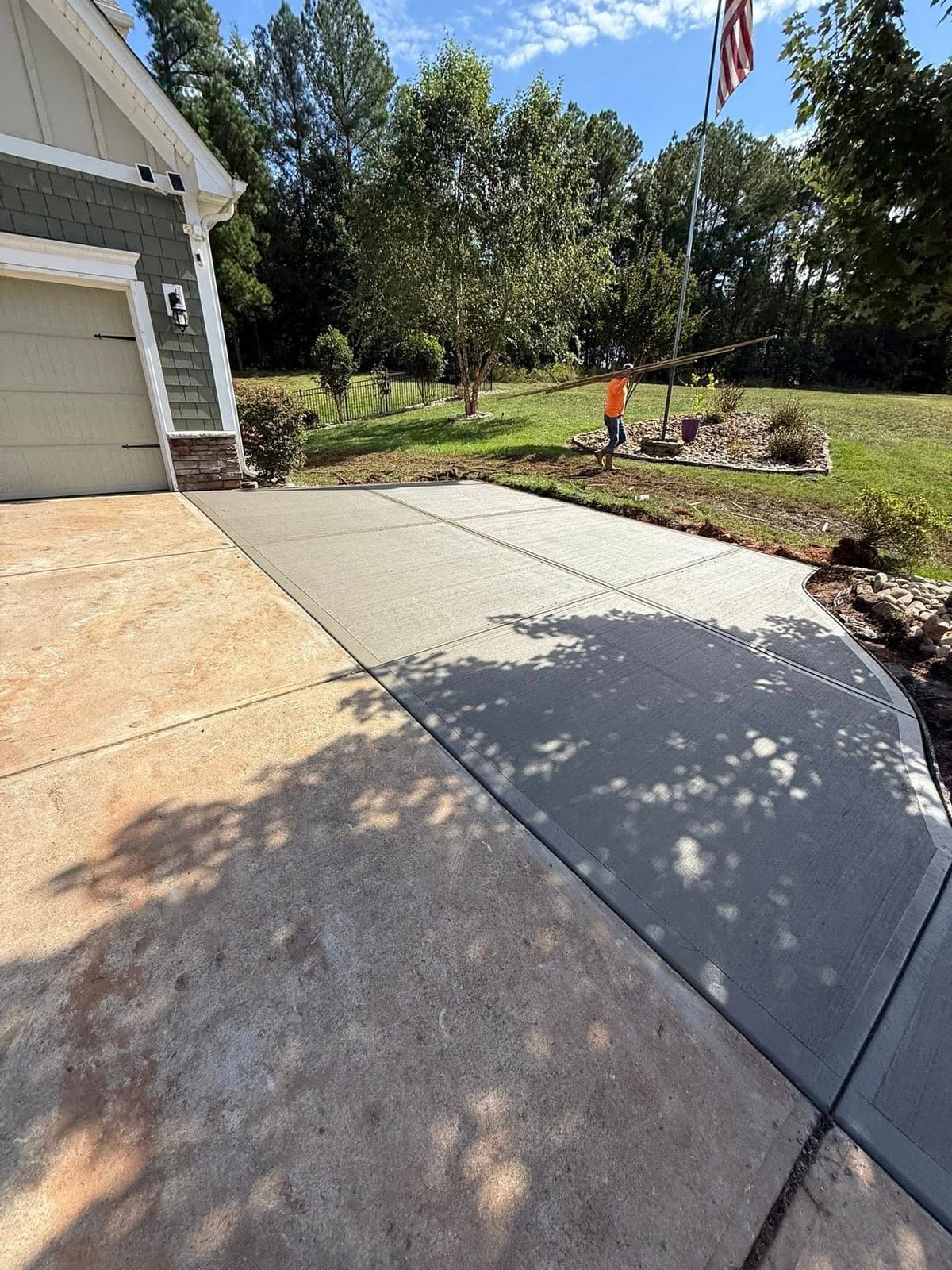 Custom Concrete Driveway Additions project completed in Gastonia, NC by Local Concrete Contractor — pay-on-completion contractor, no deposit required, licensed and insured in North Carolina.